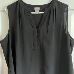 Black Sleeveless Blouse by Chico's. Gorgeous covered buttons Sz 3 fit = 18. EUC